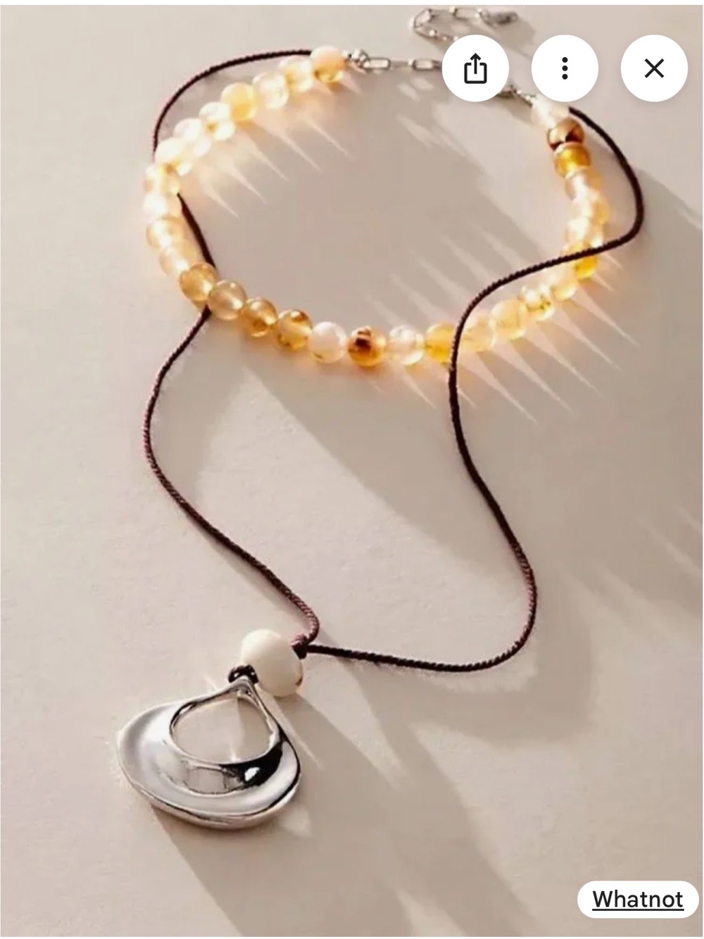 Free People Right on Time Layered Necklace. Brown and Cream NWOT